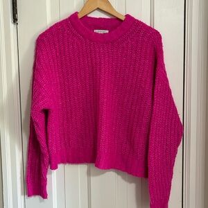 Hot Pink Crewneck Sweater American Eagle Outfitters